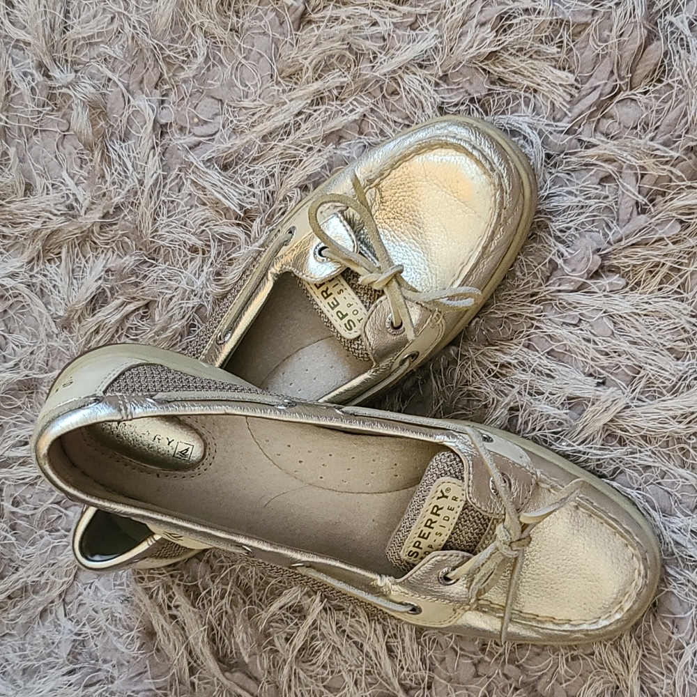 Gold Sperry Top-Sider Slip On Shoes